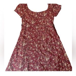 Society and Stitch Burgundy Floral Sweetheart Dress, NWT